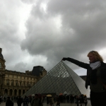 Fingeren på toppen af Louvre på interrail